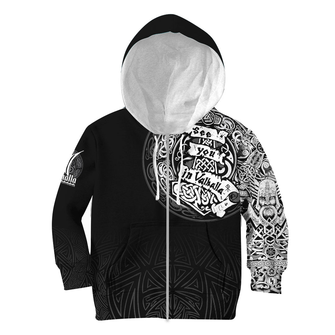 Viking Hoodie Kid See You In Valhalla RLT12 - Wonder Print Shop