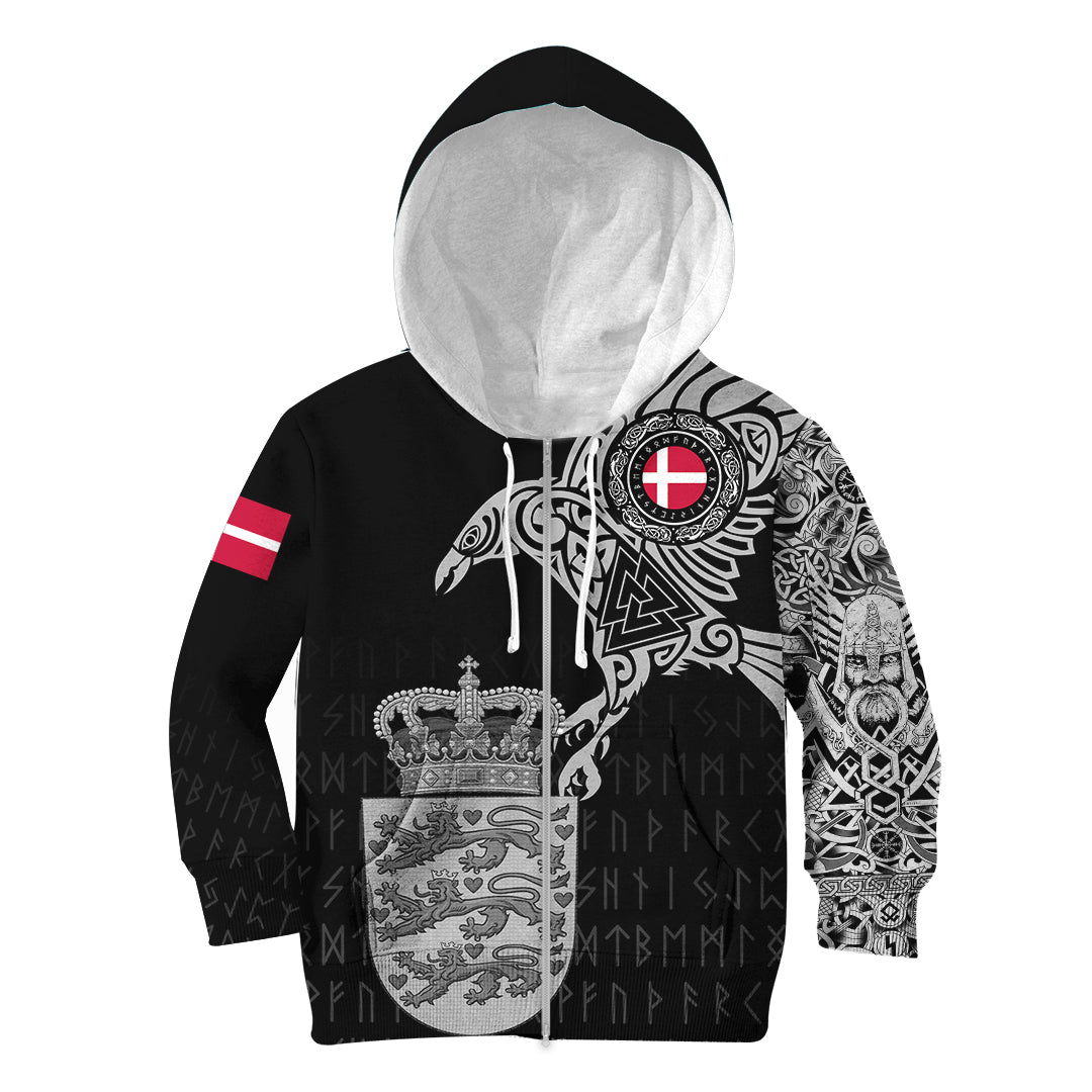 Viking Hoodie Kid Danish and Raven Of Odin RLT12 - Wonder Print Shop