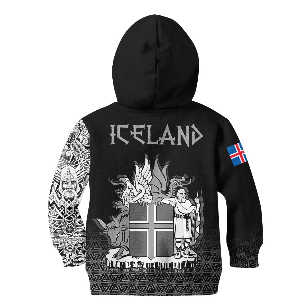 Viking Hoodie Kid Iceland Coat Of Arms RLT12 - Wonder Print Shop