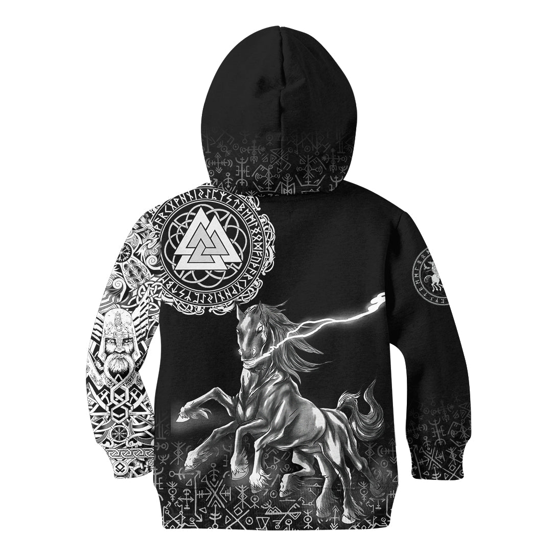 Viking Hoodie Kid Sleipnir Odin RLT12 - Wonder Print Shop