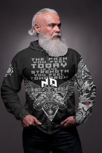 Viking Zip Hoodie - Viking Gym Vegvisir Style "No Pain No Gain" RLT12 - Wonder Print Shop