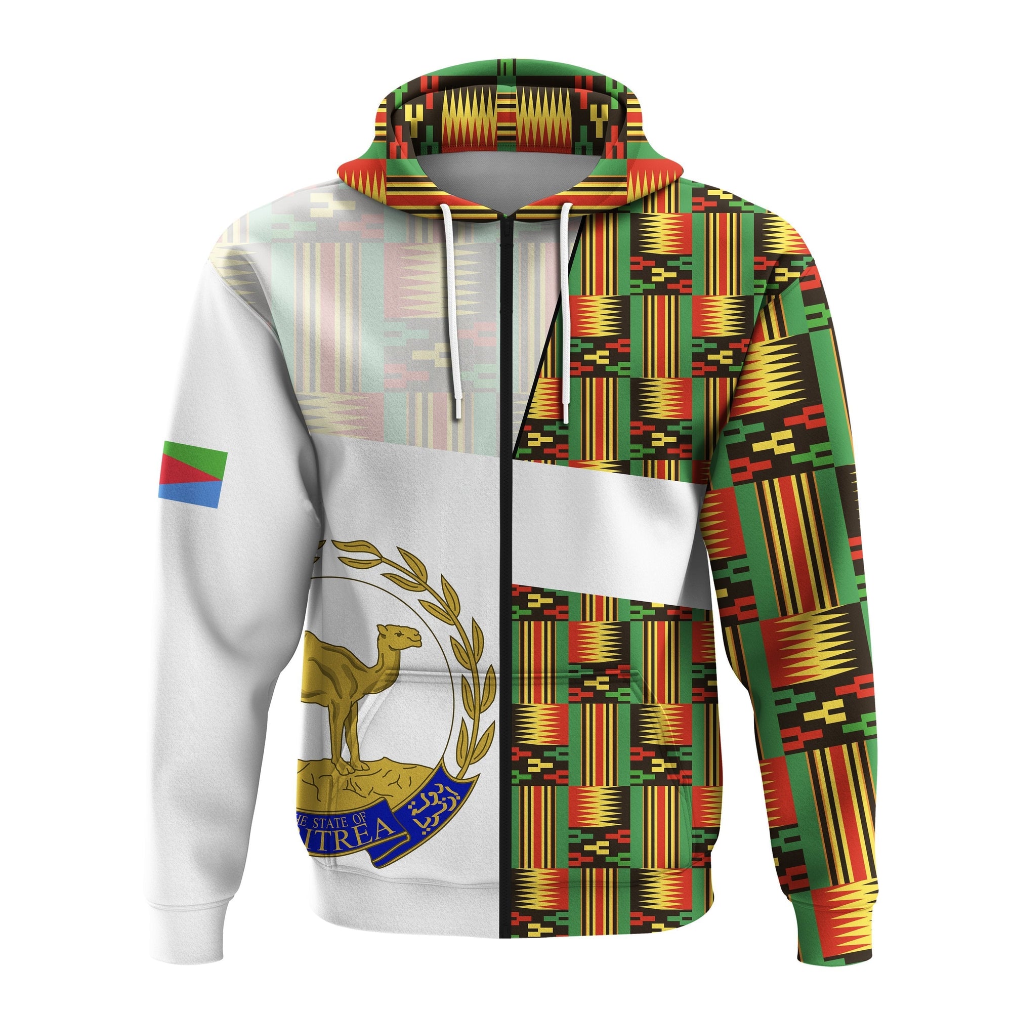 Eritrea Zip Hoodie Kente Pattern LT13 - Wonder Print Shop