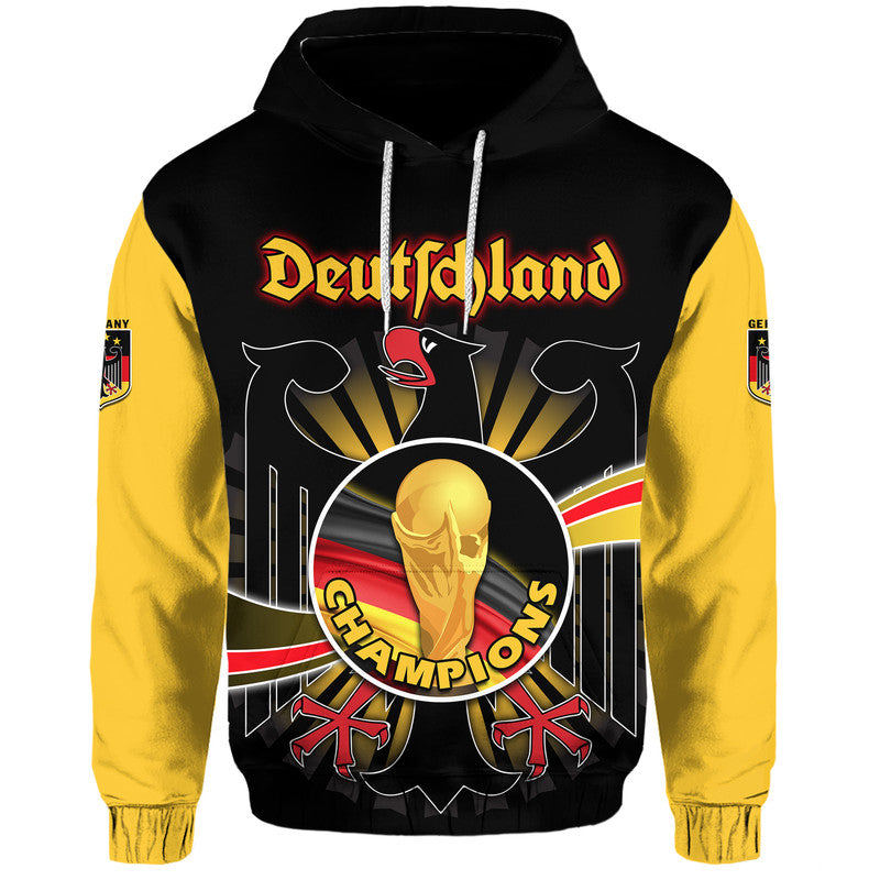 Custom Germany Football Black Eagle Jersey Deutschland Champion Hoodie - Wonder Print Shop