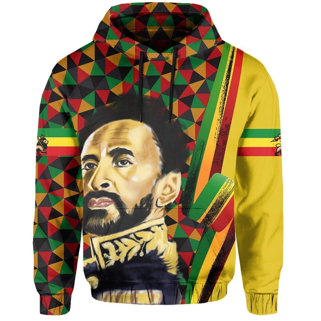 African Hoodie Ethiopia Haile Selassie Hoodie Lion of Judah - Wonder Print Shop