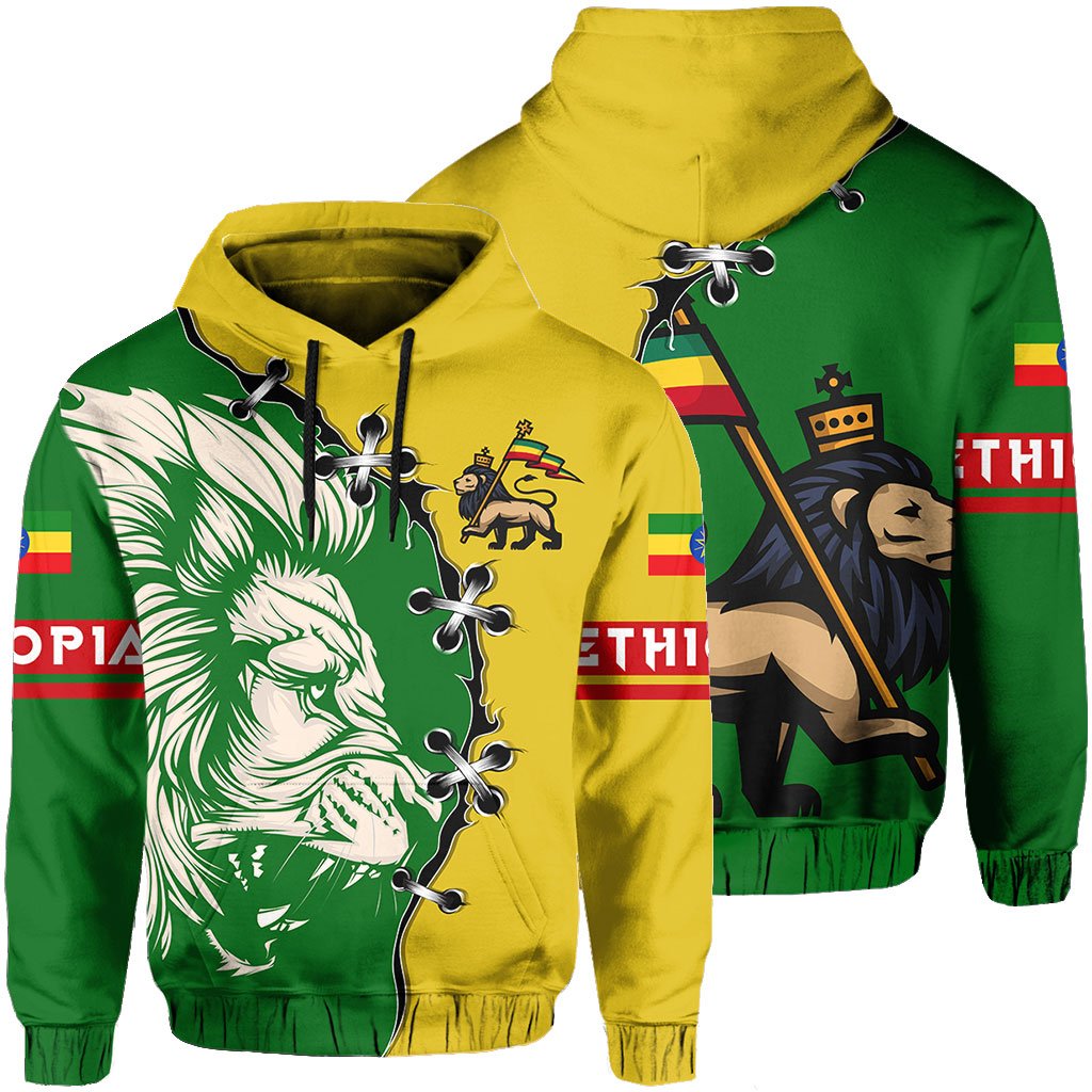 Ethiopia Hoodie Lion Of Judah Cinch Style - Wonder Print Shop