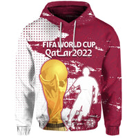 Custom Qatar Football WC 2022 Hoodie The Maroon Flag Style - Wonder Print Shop