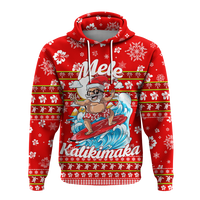 Custom Christmas Hawaii Santas Surf Mele Kalikimaka Hoodie LT2 - Wonder Print Shop