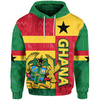 Custom Ghana Football Flag Color Mixed Kente Pattern Hoodie - Wonder Print Shop
