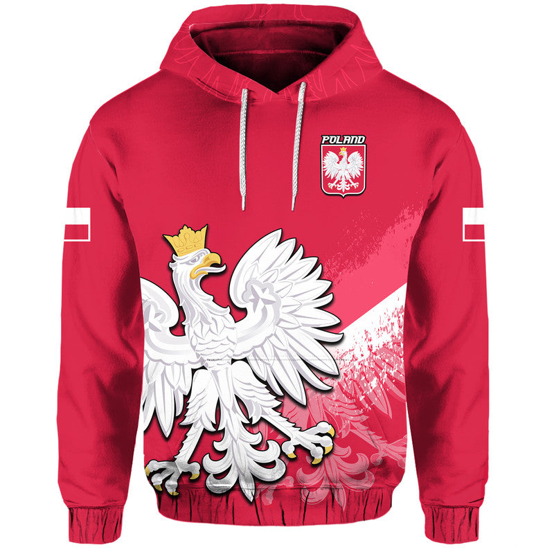 Custom Poland Football Coat of Arms No2 Hoodie - Wonder Print Shop