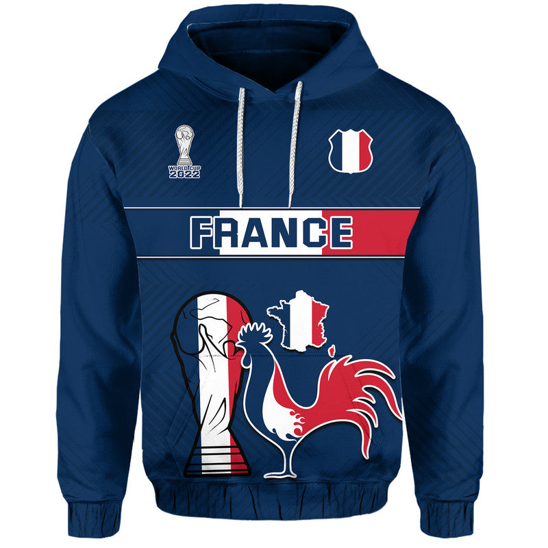 Custom France Hoodie Rooster Les Bleus Football - Wonder Print Shop