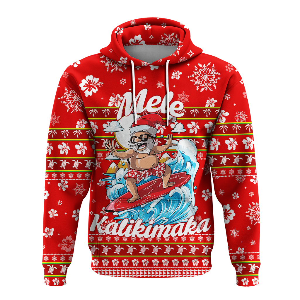 Hawaii Christmas Santas Surf Mele Kalikimaka Hoodie LT2 - Wonder Print Shop