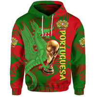 Custom Portugal Football Hoodie Dragon of Royal Arms During The Reign of Queen Maria II - Wonder Print Shop