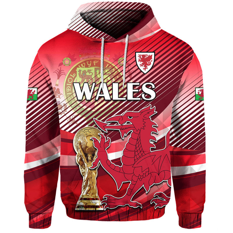 Custom Wales Football Champions Qatar 2022 Sport Style Hoodie Red - Wonder Print Shop
