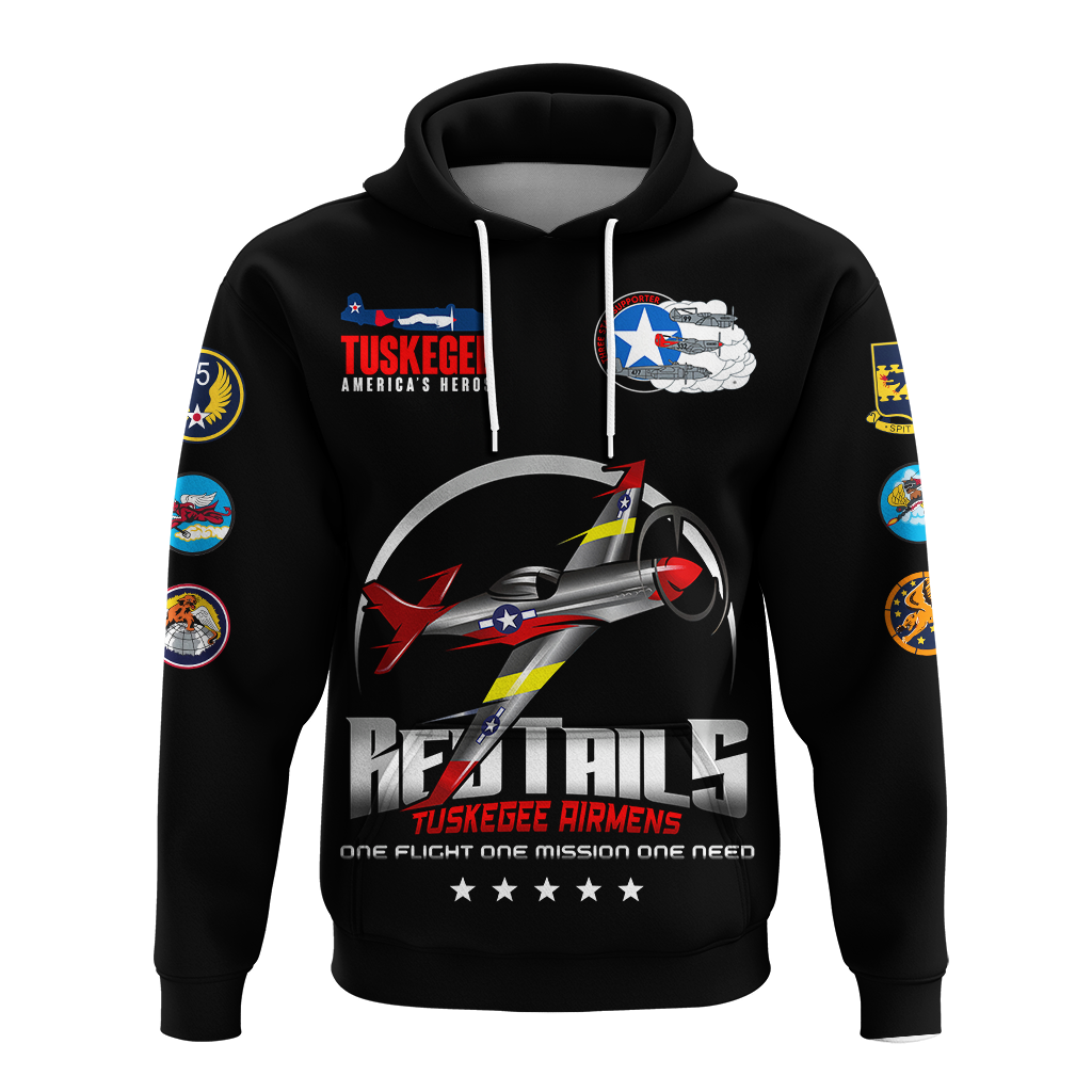 Tuskegee Airmens Red Tails African American Heros Hoodie - LT2 - Wonder Print Shop
