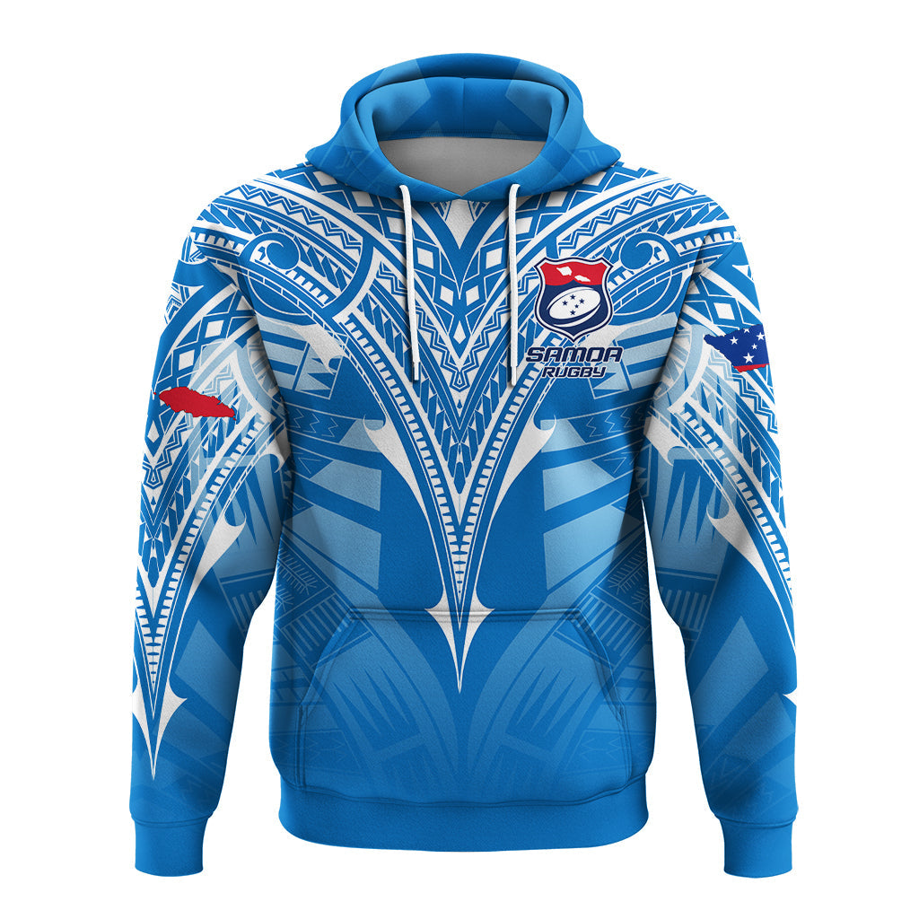 Custom Personalised Samoa Rugby Toa Samoa Blue Style Hoodie LT2 - Wonder Print Shop