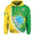 Custom Brazil Football Hoodie Coat Of Arms Canarinha Champions Football 2022 - Wonder Print Shop