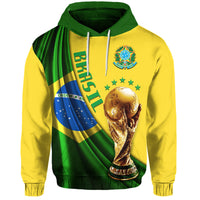 Custom Brazil Hoodie Football Champions WC 2022 - Wonder Print Shop