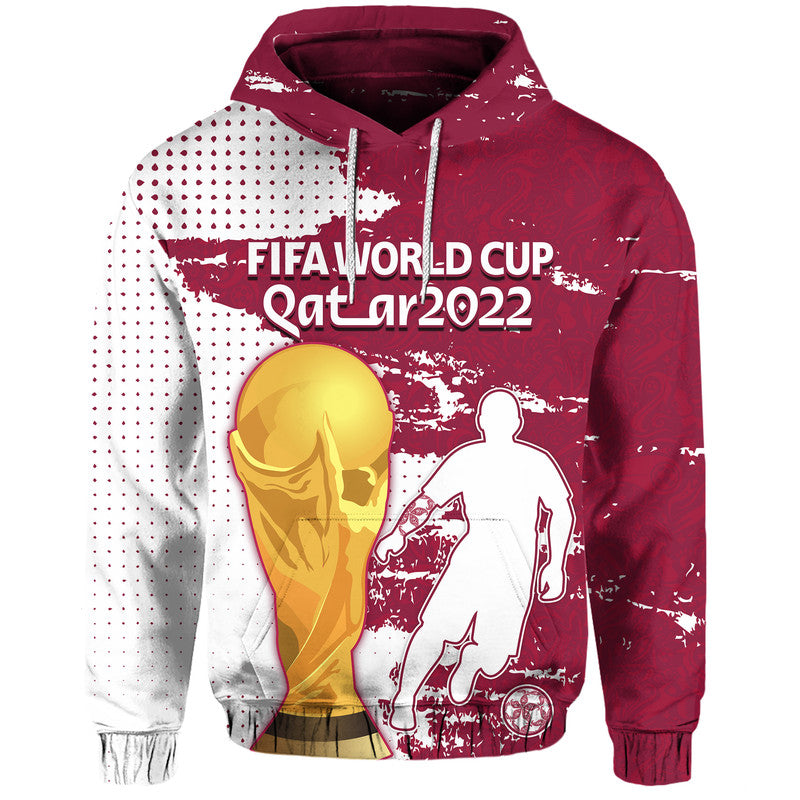 Qatar Football WC 2022 Hoodie The Maroon Flag Style - Wonder Print Shop