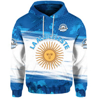 Custom Argentina Sol de Mayo La Albiceleste Flag Style Hoodie Blue - Wonder Print Shop