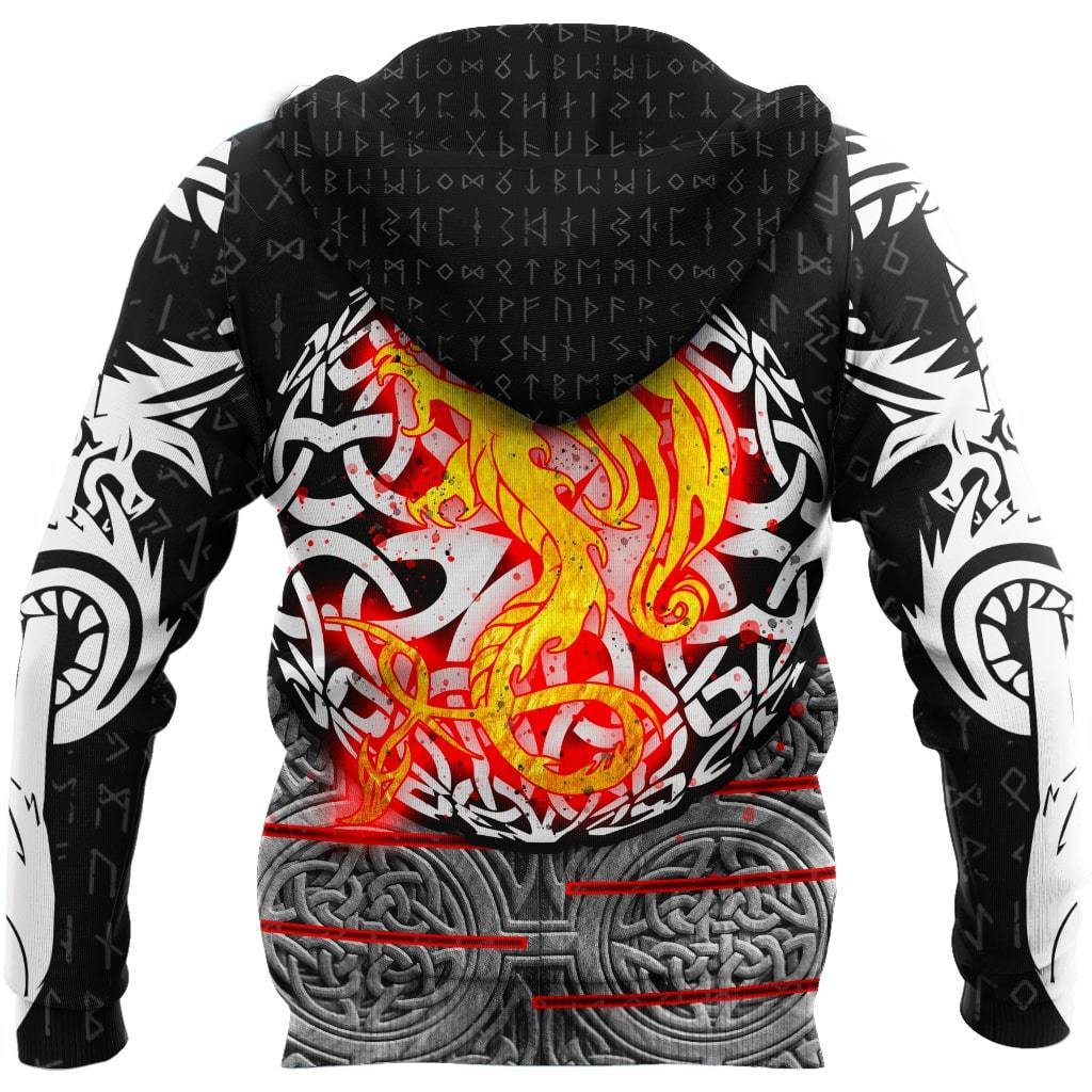 Viking Pullover Hoodie - Nidhogg Vikings Tattoo 3D RLT12 - Wonder Print Shop