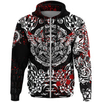 Viking Zip Hoodie, Raven Blood RLT12 - Wonder Print Shop