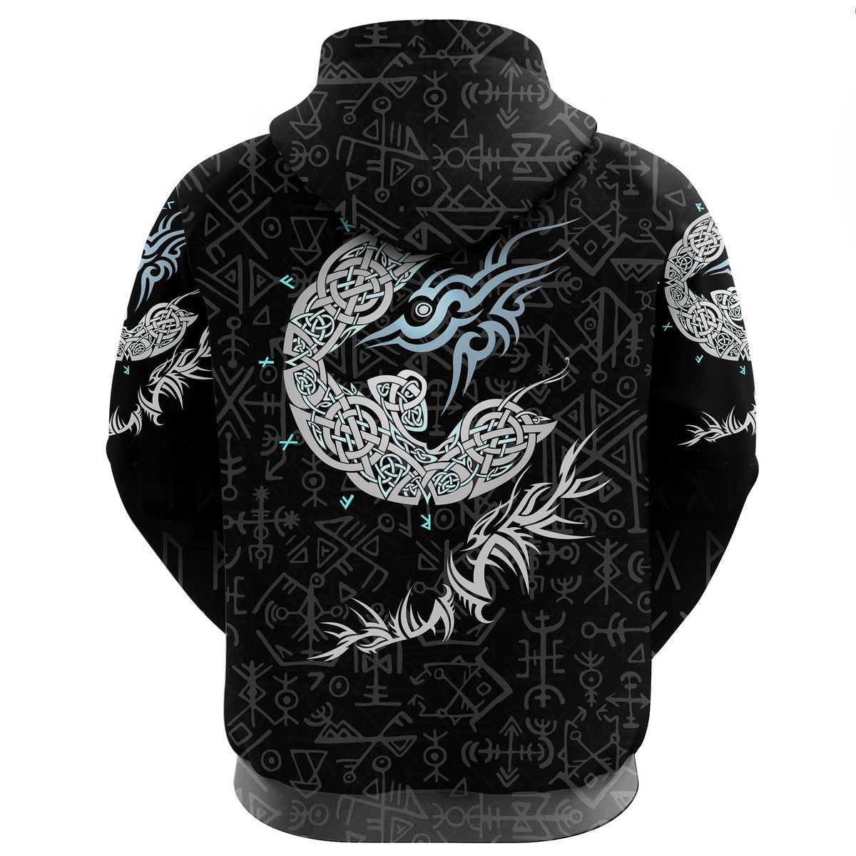 Viking Fenrir Wolf Zip Hoodie RLT12 - Wonder Print Shop