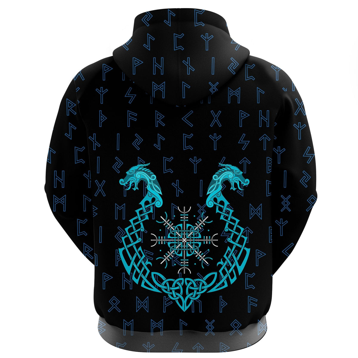 Viking Zip Hoodie, Aegishjalmur Helm Of Awe Blue Edition RLT12 - Wonder Print Shop