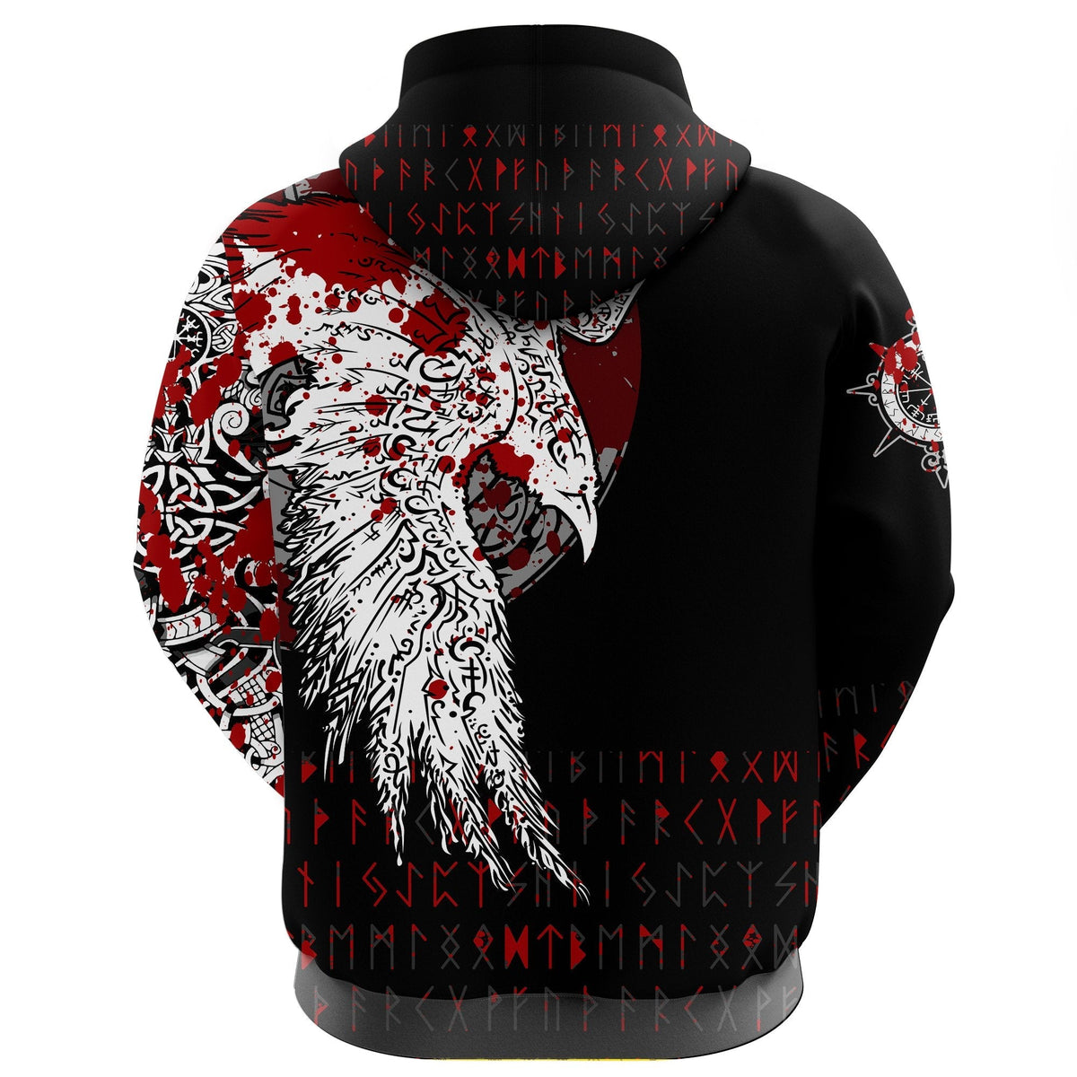 Viking Hoodie Mystical Raven Tattoo Style Blood RLT12 - Wonder Print Shop