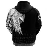 Custom Viking Zip Hoodie Mystical Raven Tattoo Special RLT12 - Wonder Print Shop