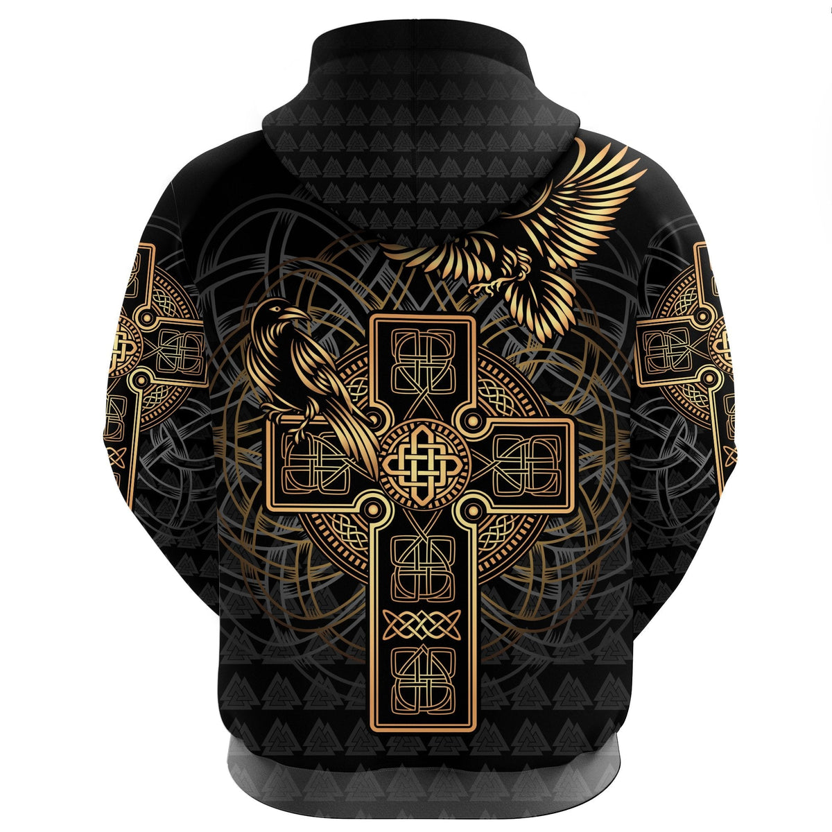 Viking Zip Hoodie - Odins Celtic Raven Tattoo RLT12 - Wonder Print Shop