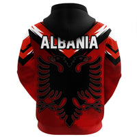 Albania Hoodie, Albania Black Double Headed Eagle Flag - Wonder Print Shop