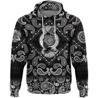 Viking Hoodie Huginn and Muninn with Bandana Paisley Style RLT12 - Wonder Print Shop