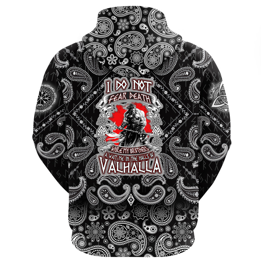 Viking Hoodie I Do Not Fear Death with Bandana Paisley Style RLT12 - Wonder Print Shop