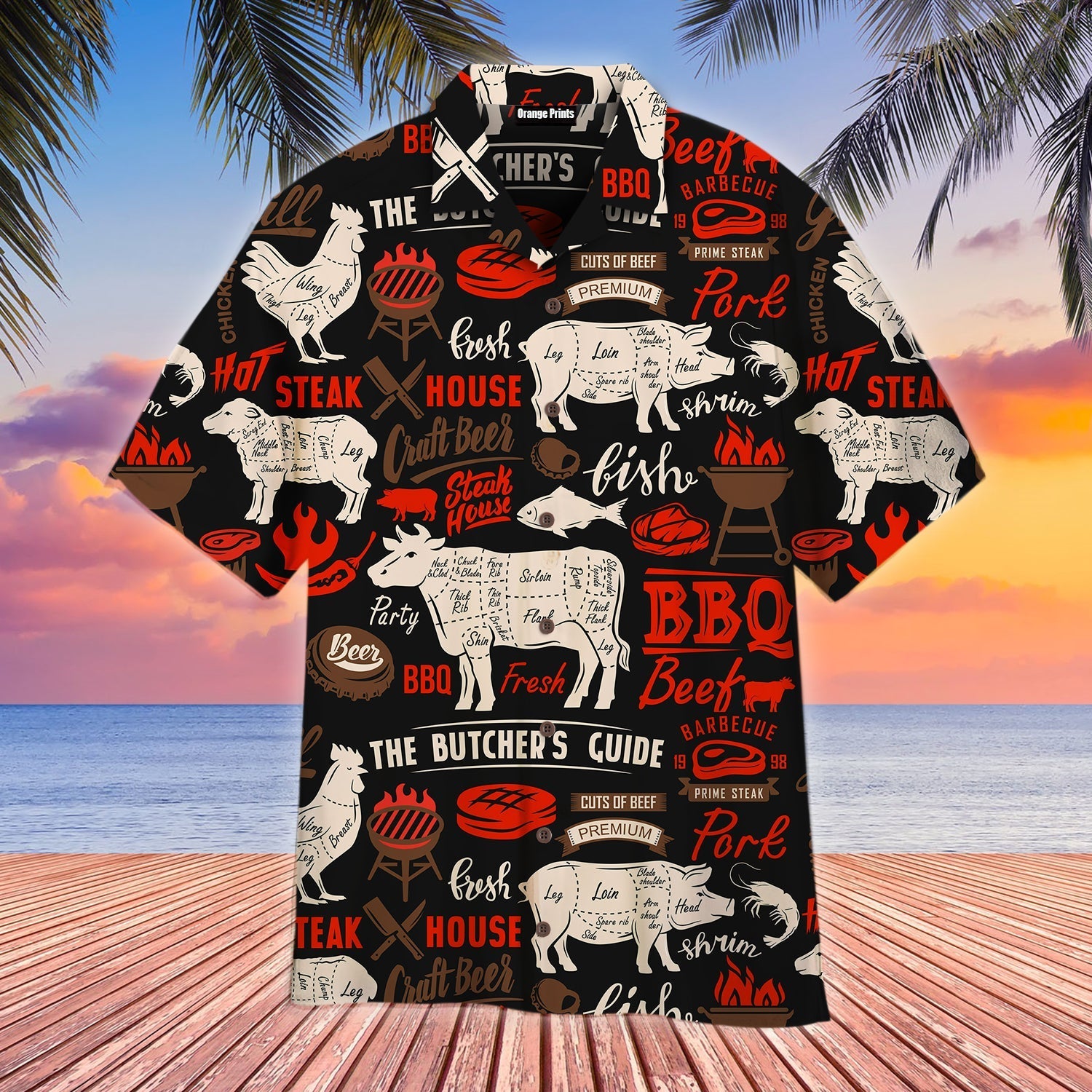I Love The Smell Of BBQ In The Morning Barbeque Hawaiian Shirt - Wonder Print Shop