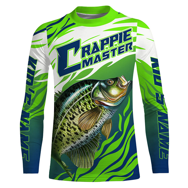 Crappie Master Custom Long Sleeve Fishing Shirts, Personalized Fishing Gifts For Crappie Masters, Fishing Long Sleeve Shirts - Wonder Print Shop