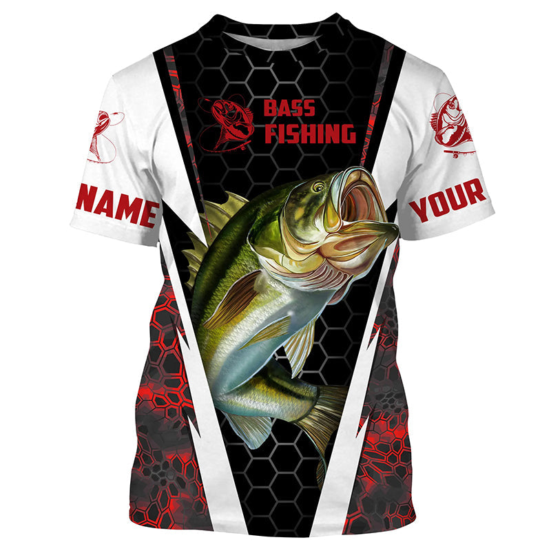 Personalized Bass Fishing Jerseys, Bass Fishing Fishing Tournament T Shirt Red Camo - Wonder Print Shop