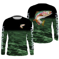 Personalized Rainbow Trout Long Sleeve Performance Fishing Shirts, Custom Trout Tournament Shirts, Fishing Long Sleeve Shirts - Wonder Print Shop