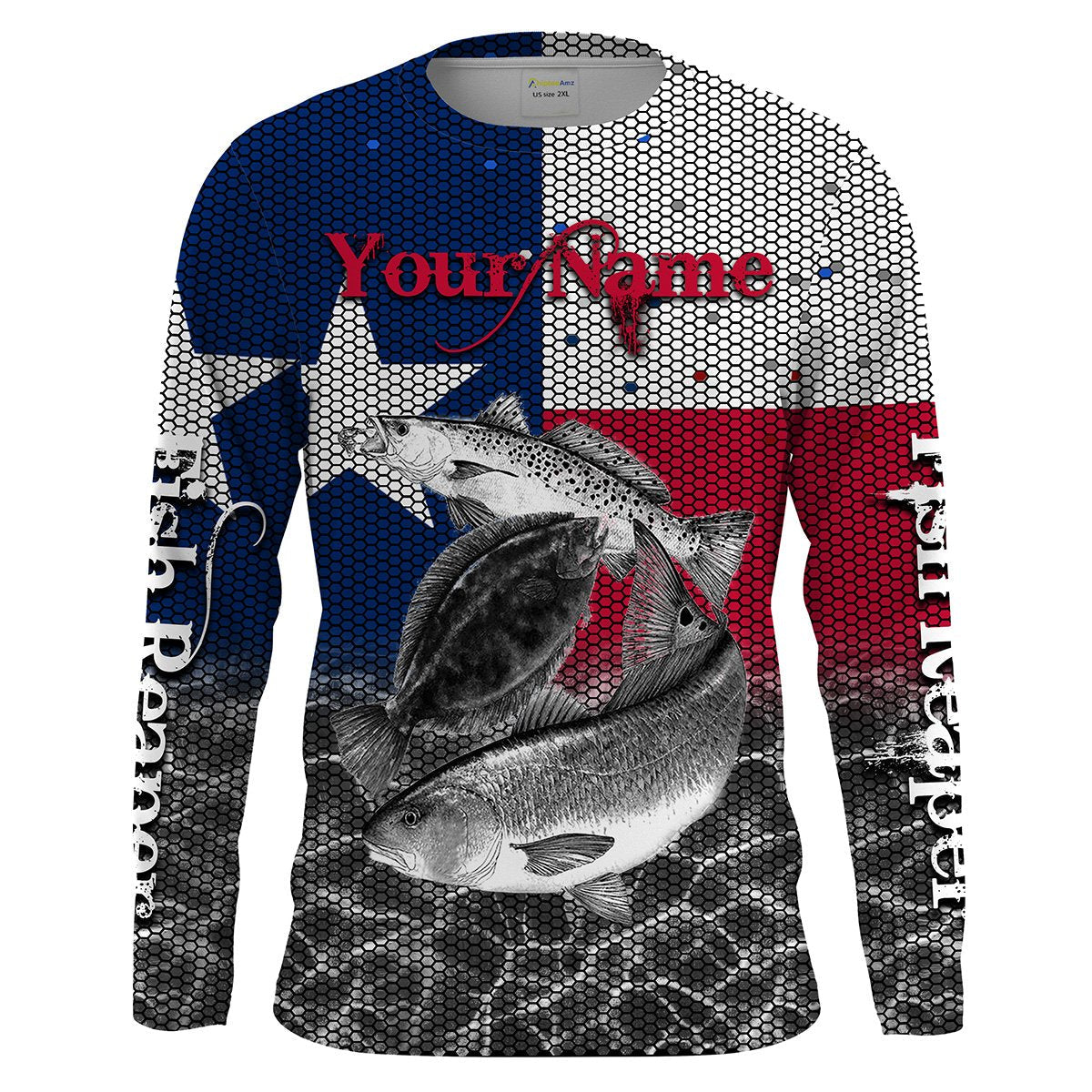 Texas Slam Custom Texas Flag Long Sleeve Fishing Shirts UPF 30+, Tx Tournement Fishing Shirts, Fishing Long Sleeve Shirts - Wonder Print Shop