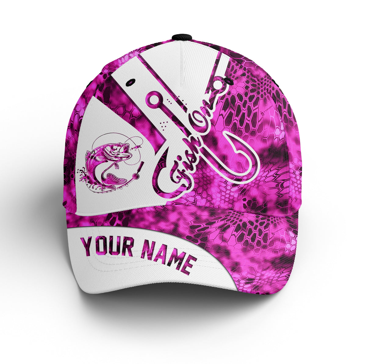 largemouth-bass-fishing-fish-on-pink-camo-hat-adjustable-mesh-unisex-fishing-baseball-angler-hat-fishing-classic-cap