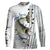 Striped Bass Striper Fishing White UV Protection Quick Dry Customize Name Tournament Long Sleeves Fishing Shirts UPF 30+, Fishing Long Sleeve Shirts - Wonder Print Shop