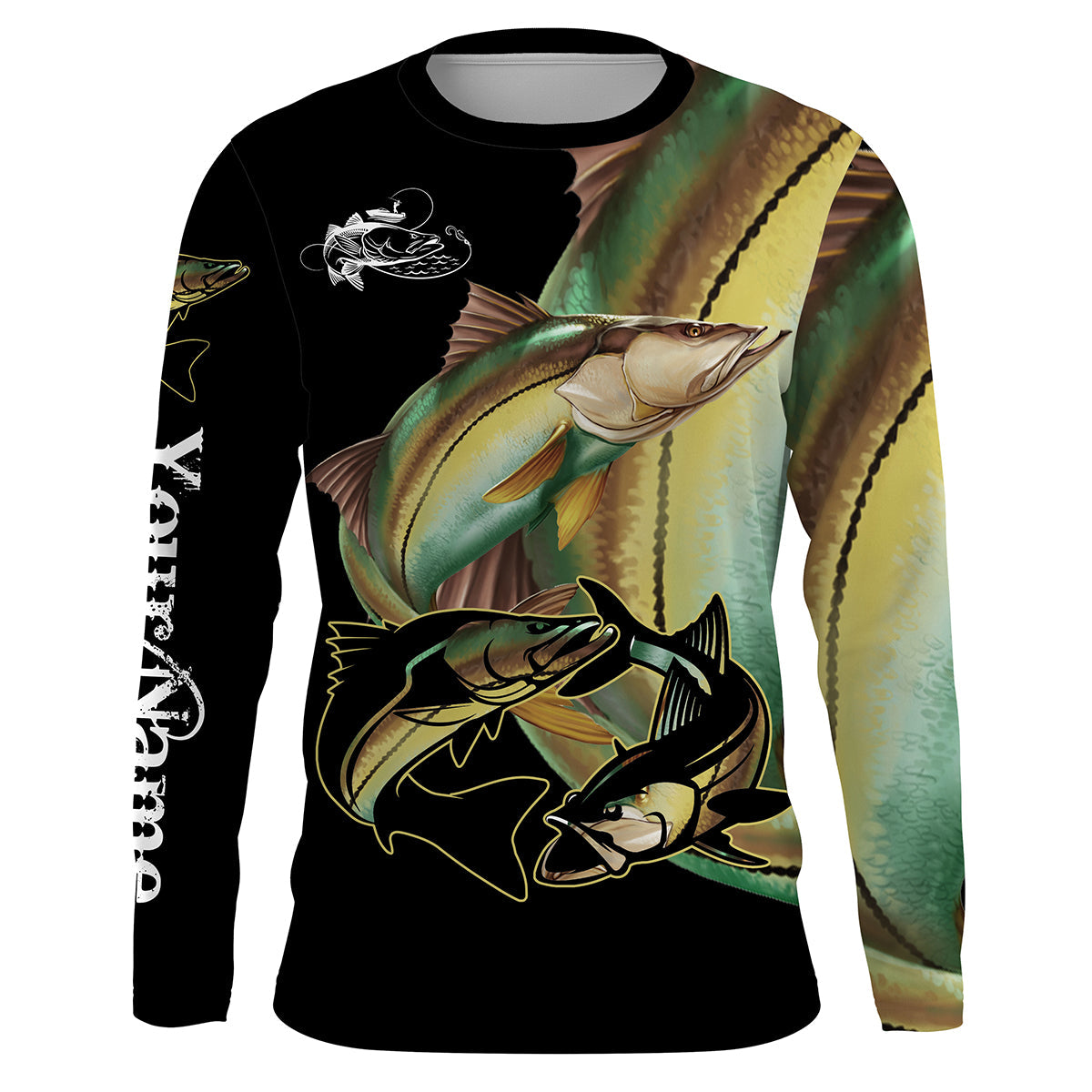 Snook Fish Saltwater Fishing Customize Name UV Protection Quick Dry UPF 30+ Long Sleeves Fishing Shirts,Gifts For Fishing Lover, Fishing Long Sleeve Shirts - Wonder Print Shop