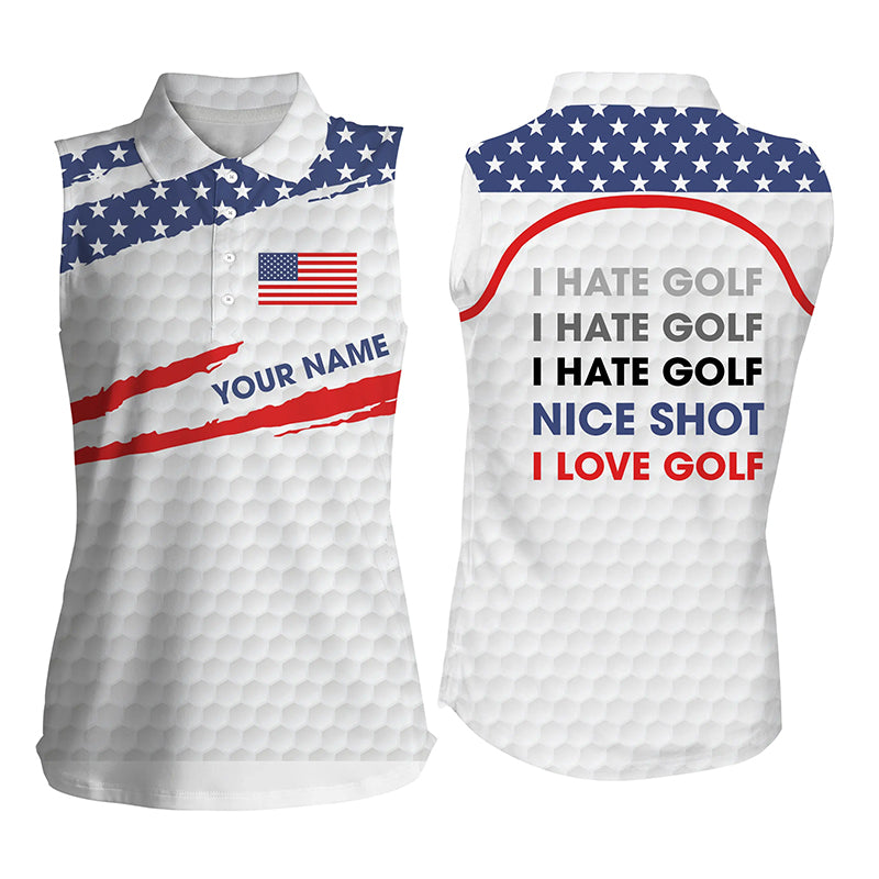 womens-sleeveless-polo-shirt-american-flag-patriot-custom-name-i-hate-golf-nice-shot-i-love-golf-fishing-sleeveless-polo-shirt