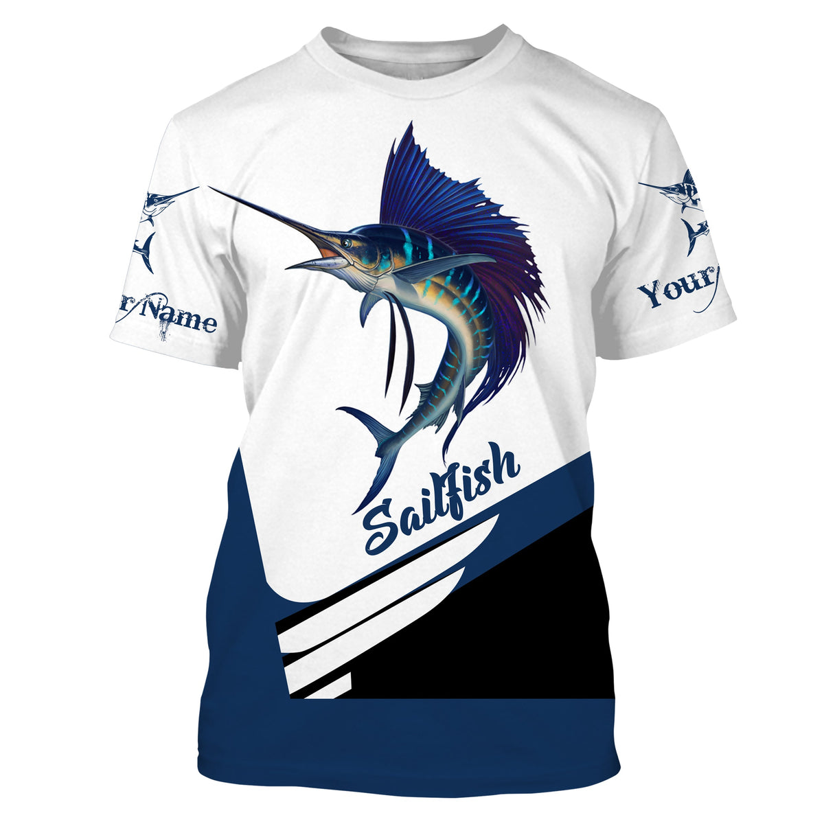 Sailfish Fishing Saltwater Sportfishing Custom Name UV Protection UPF 30+ Sailfish Fishing Jersey, Gifts For Fisherman - Wonder Print Shop