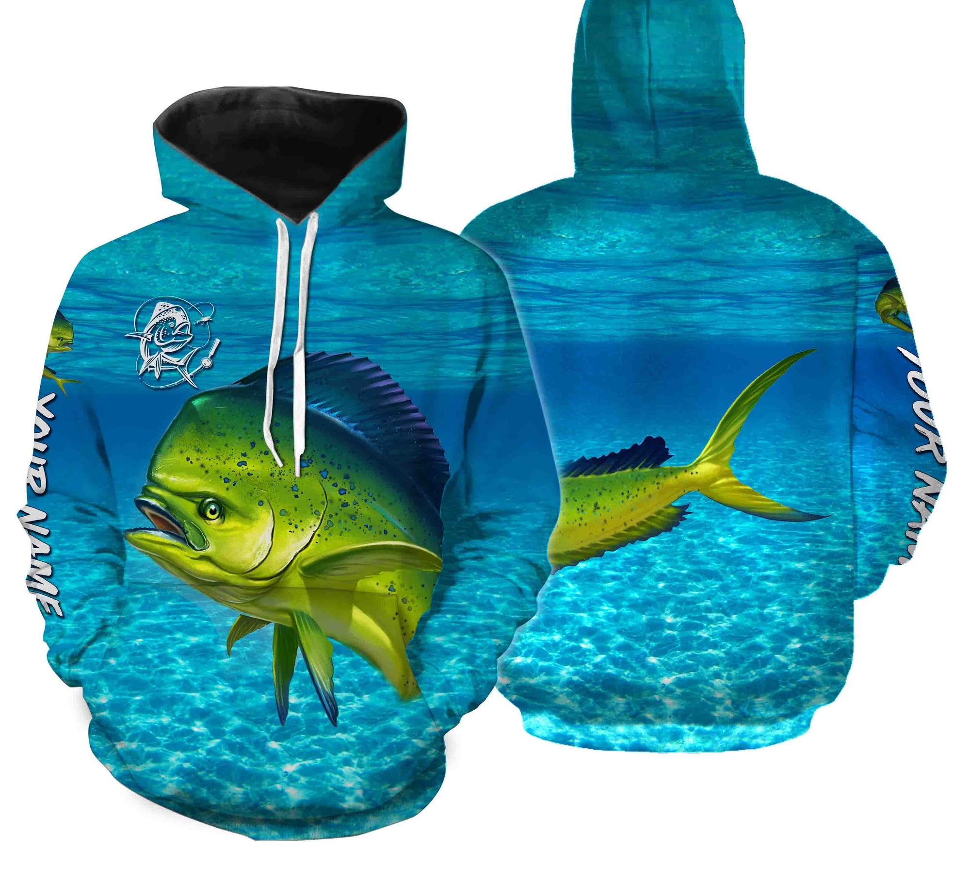 Mahi Mahi (Dorado) Fishing Customize Name Fishing Water Camo All Over Printed Shirts Personalized Fishing Gift - Wonder Print Shop