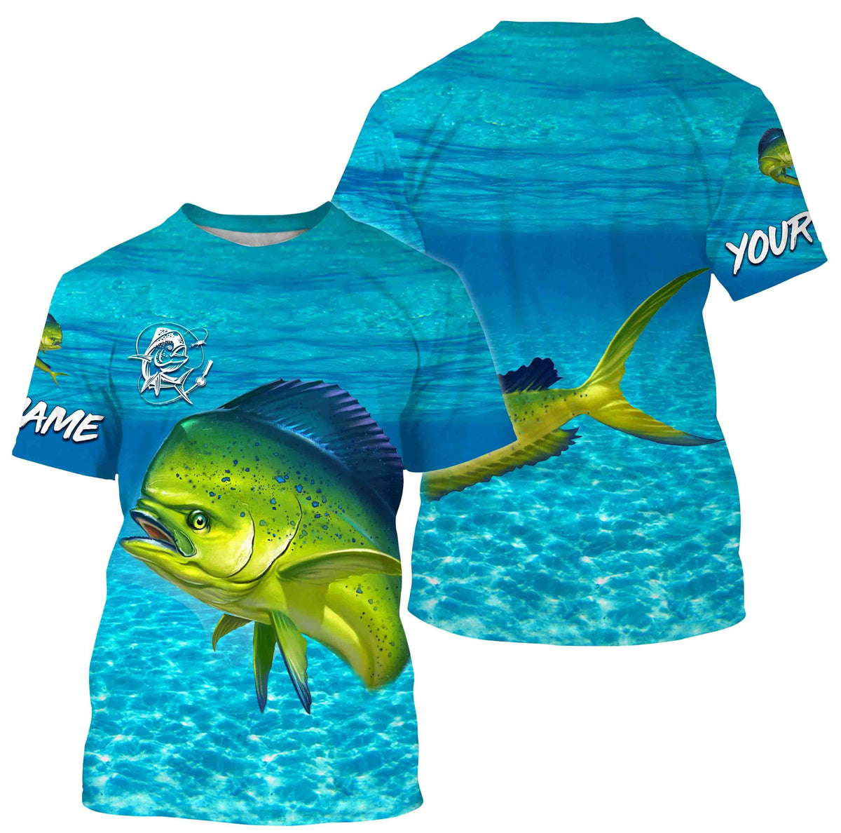 Mahi Mahi (Dorado) Fishing Customize Name Fishing Water Camo All Over Printed Shirts Personalized Fishing Gift - Wonder Print Shop