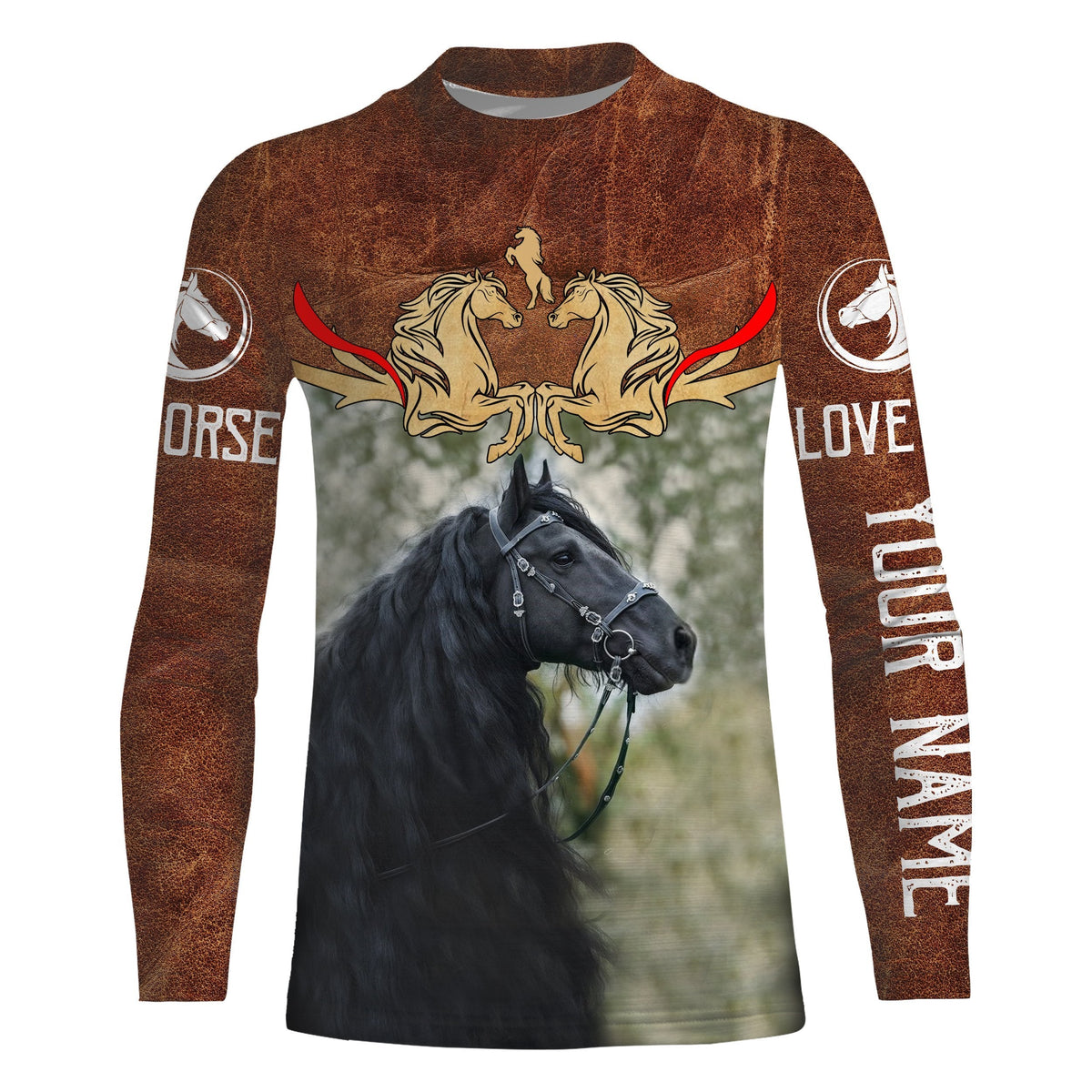 Friesian Horse Custom Name 3D All Over Print Shirts - Best Gift For Horse Lovers Men, Women And Kid, Fishing Long Sleeve Shirts - Wonder Print Shop