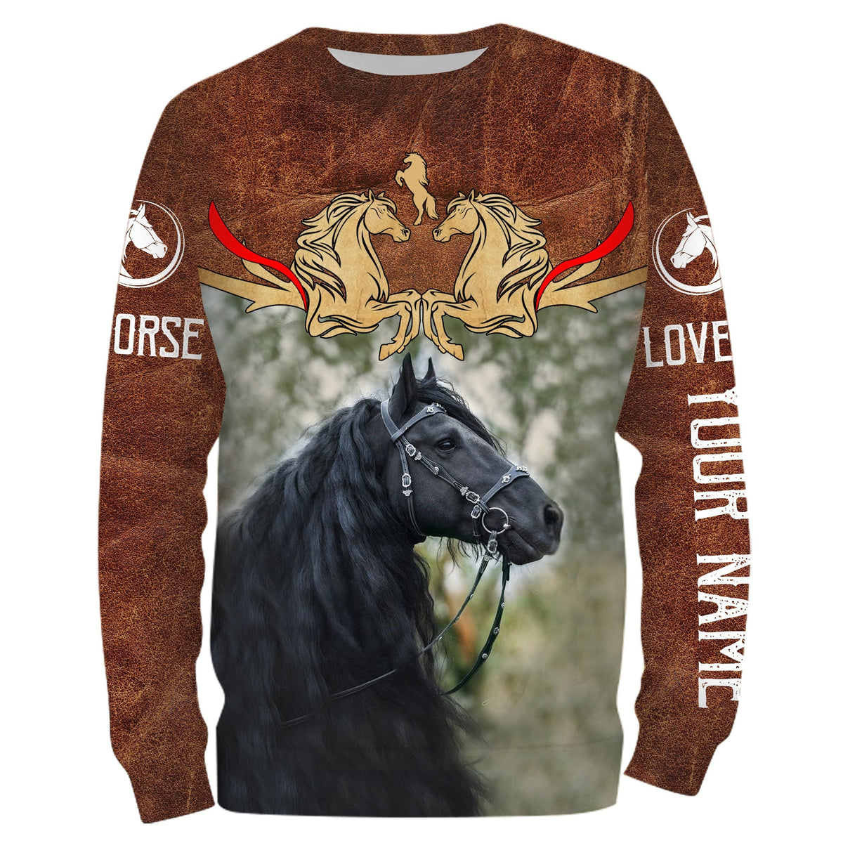Friesian Horse Custom Name 3D All Over Print Shirts - Best Gift For Horse Lovers Men, Women And Kid, Fishing Sweatshirt - Wonder Print Shop