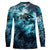 Custom Blue Ocean Fish Bone Saltwater Long Sleeve Fishing Shirts UV Protection, Sea Wave Camo Fishing Shirt, Fishing Long Sleeve Shirts - Wonder Print Shop