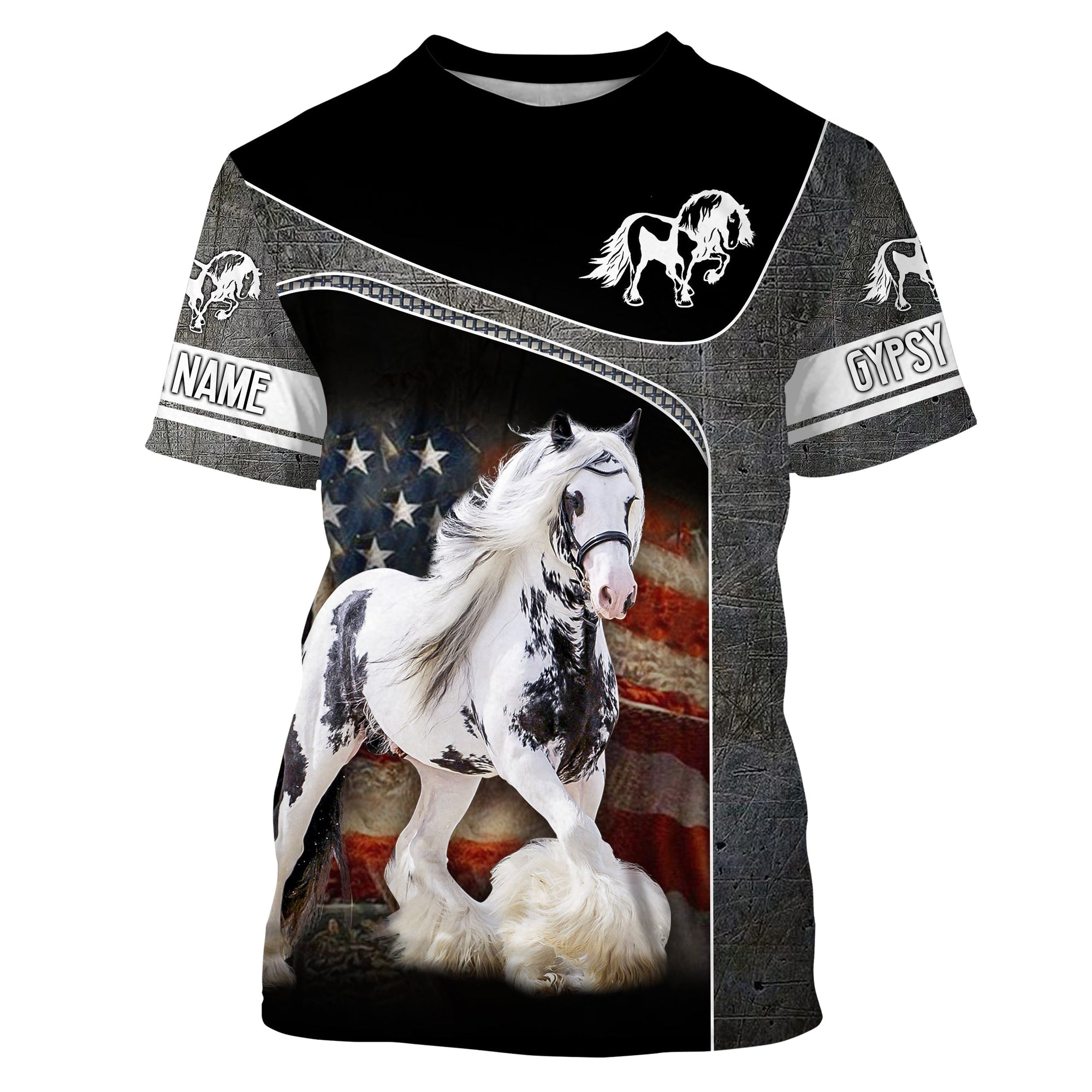 gypsy-horse-american-flag-custom-horse-shirts-personalized-equestrian-clothing-gifts-for-horse-lovers-fishing-t-shirt