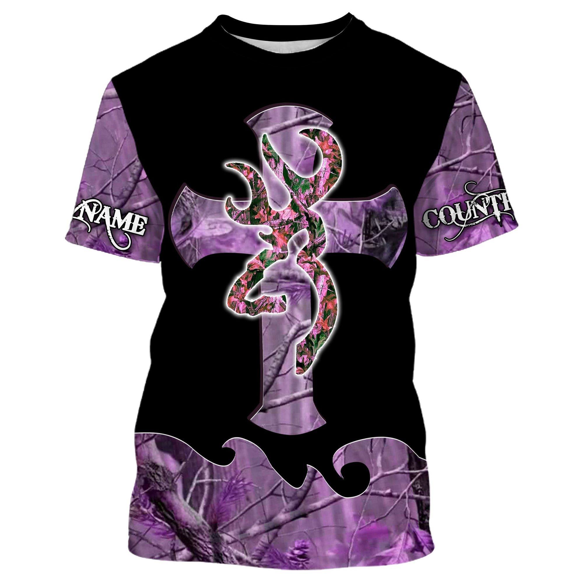 country-girl-deer-cross-purple-camo-custom-name-3d-all-over-print-fishing-t-shirt